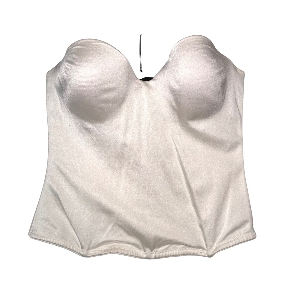 Strapless Satin Bridal Basque Corset‎ Ivory - 36B
